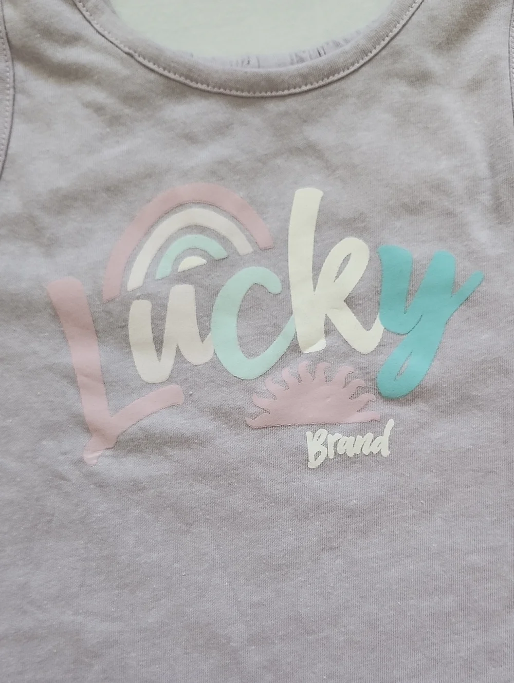 NWT Lucky Brand Kids Girl Tank Top & Pastel Stripe Shorts Set Size 5